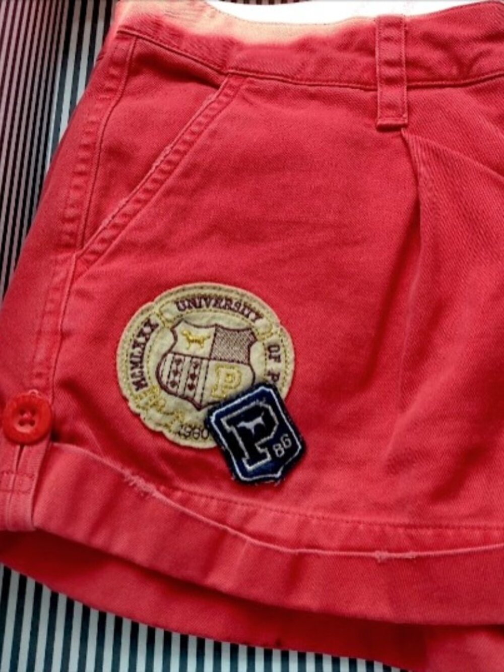 VS Pink RARE Y2KUni Shorts of Pink Campus Rolled Up Cuffed Chino Shorts